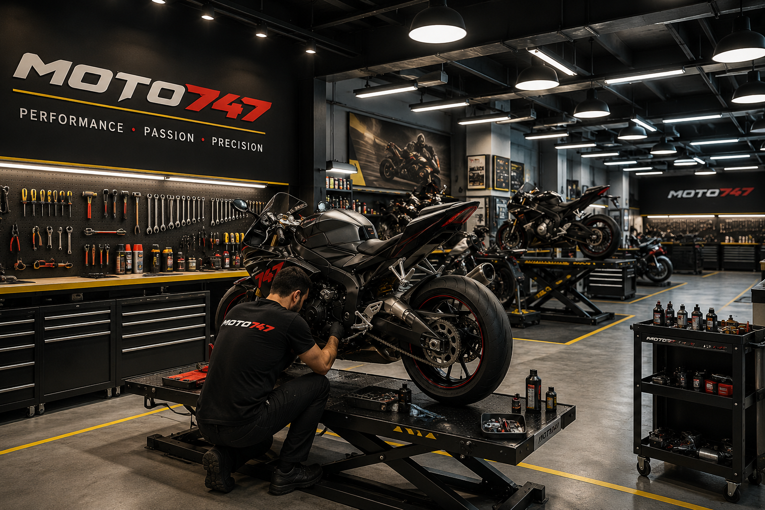Moto747 motosiklet servis alanı