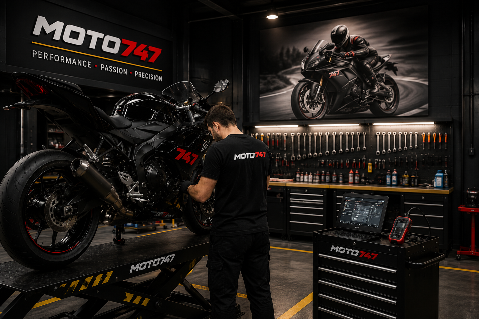 Moto747 motosiklet servis alanı